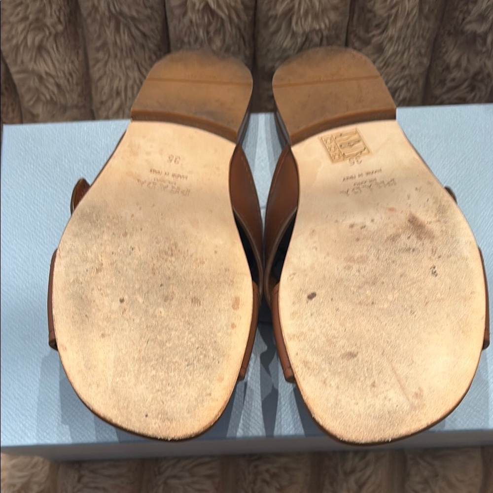 Prada Women's Brown Leather Sandals - Picture 2 of 9